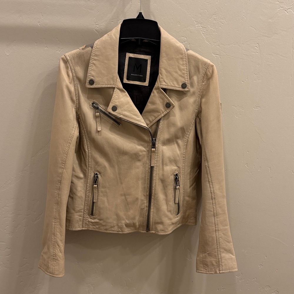 Mauritius Christy Star Detail Leather Jacket